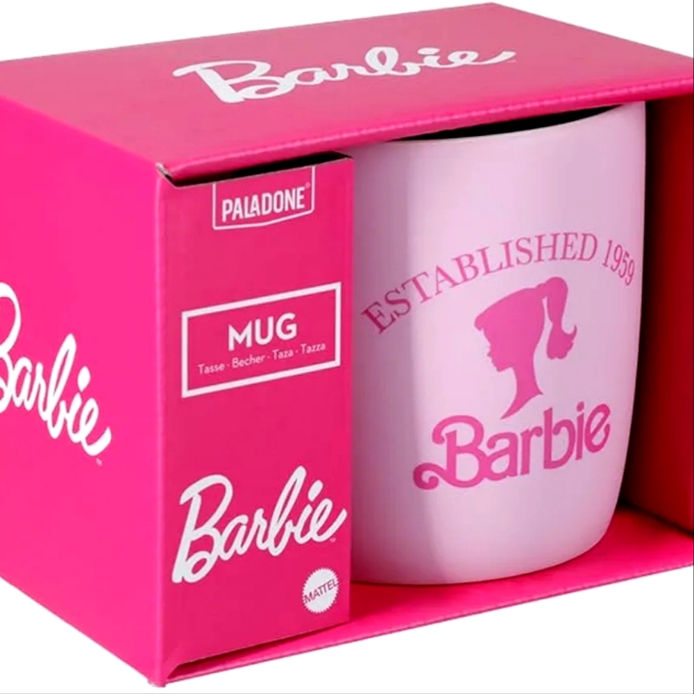 BARBIE OFFICIAL LICENSED PINK LOGO MATTEL BARBIE COLLECTIBLE CUP